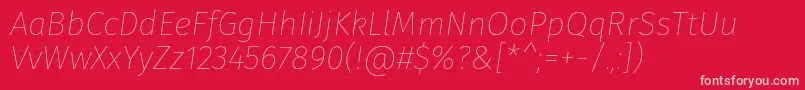 FirasansThinitalic Font – Pink Fonts on Red Background