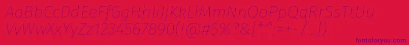 Шрифт FirasansThinitalic – фиолетовые шрифты на красном фоне