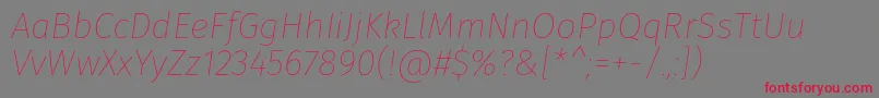 FirasansThinitalic Font – Red Fonts on Gray Background