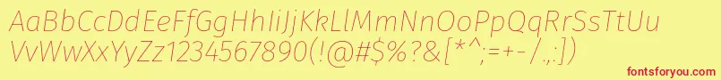 FirasansThinitalic Font – Red Fonts on Yellow Background