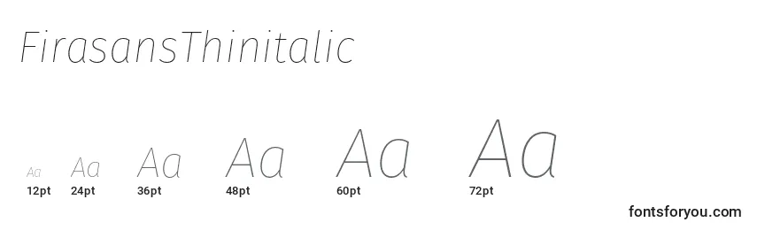 Размеры шрифта FirasansThinitalic