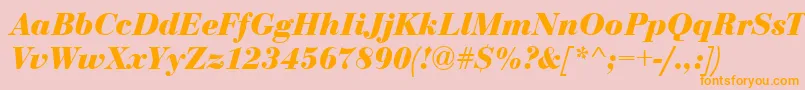 BodoniCeBoldItalic Font – Orange Fonts on Pink Background