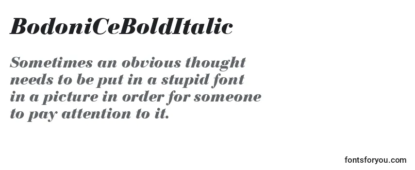Przegląd czcionki BodoniCeBoldItalic