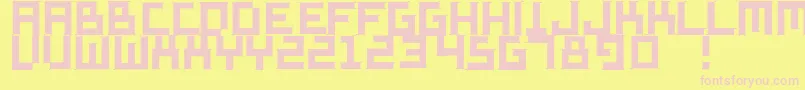 Sketchiquab-fontti – vaaleanpunaiset fontit keltaisella taustalla