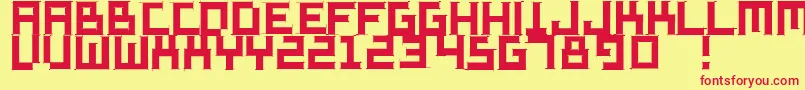 Sketchiquab Font – Red Fonts on Yellow Background