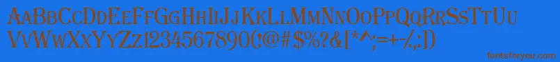 AAlgeriuscapsnr Font – Brown Fonts on Blue Background
