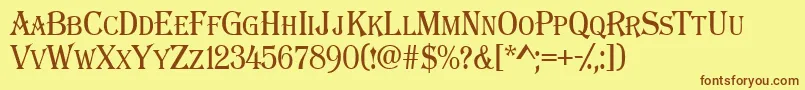AAlgeriuscapsnr Font – Brown Fonts on Yellow Background