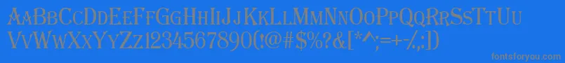 AAlgeriuscapsnr Font – Gray Fonts on Blue Background