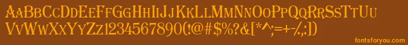 AAlgeriuscapsnr Font – Orange Fonts on Brown Background
