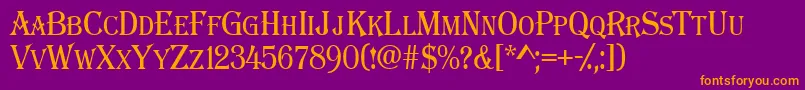 AAlgeriuscapsnr Font – Orange Fonts on Purple Background