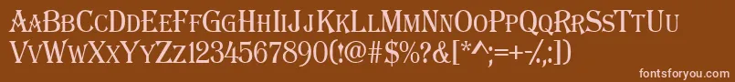 AAlgeriuscapsnr Font – Pink Fonts on Brown Background