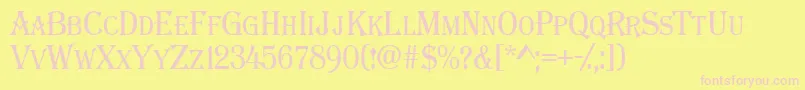AAlgeriuscapsnr Font – Pink Fonts on Yellow Background