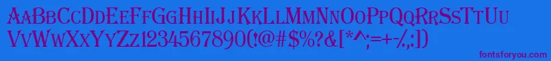 AAlgeriuscapsnr Font – Purple Fonts on Blue Background