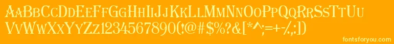 AAlgeriuscapsnr Font – Yellow Fonts on Orange Background