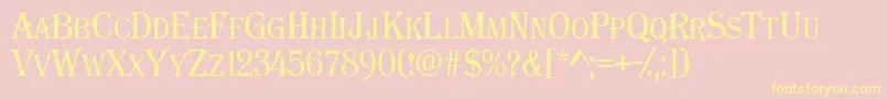 AAlgeriuscapsnr Font – Yellow Fonts on Pink Background