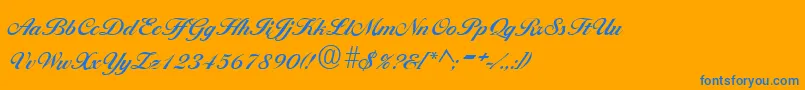 BallantinesRegular Font – Blue Fonts on Orange Background