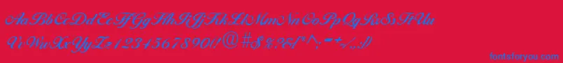 BallantinesRegular Font – Blue Fonts on Red Background