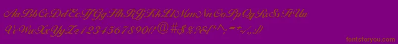 Fonte BallantinesRegular – fontes marrons em um fundo roxo