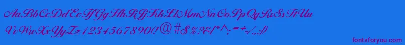 BallantinesRegular Font – Purple Fonts on Blue Background