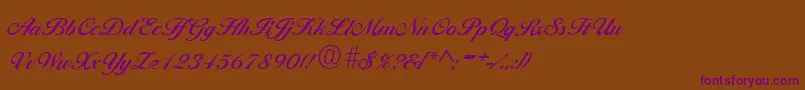 BallantinesRegular Font – Purple Fonts on Brown Background