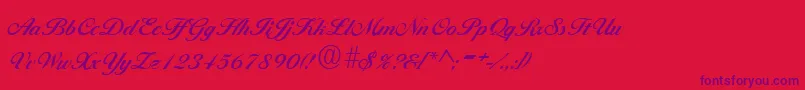 Czcionka BallantinesRegular – fioletowe czcionki na czerwonym tle