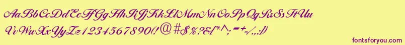 BallantinesRegular Font – Purple Fonts on Yellow Background