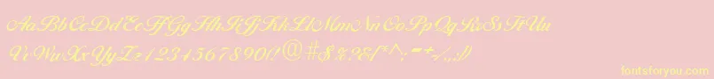 BallantinesRegular Font – Yellow Fonts on Pink Background