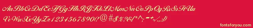 BallantinesRegular Font – Yellow Fonts on Red Background
