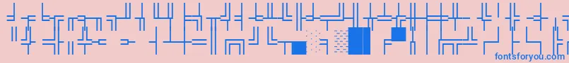WpBoxdrawing-Schriftart – Blaue Schriften auf rosa Hintergrund