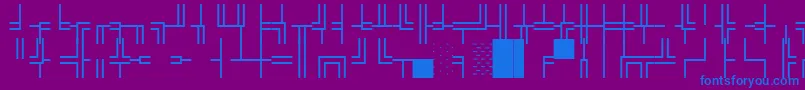 WpBoxdrawing-fontti – siniset fontit violetilla taustalla