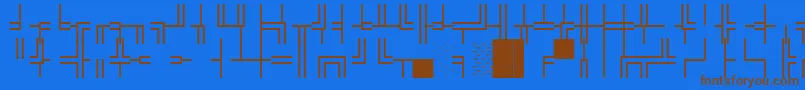 フォントWpBoxdrawing – 茶色の文字が青い背景にあります。