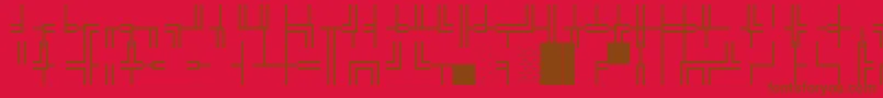 WpBoxdrawing-fontti – ruskeat fontit punaisella taustalla