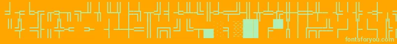 Шрифт WpBoxdrawing – зелёные шрифты на оранжевом фоне