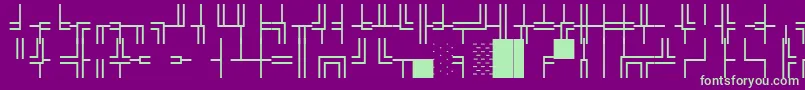 WpBoxdrawing-fontti – vihreät fontit violetilla taustalla