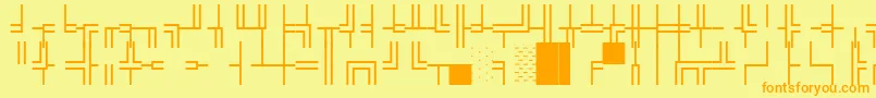 フォントWpBoxdrawing – オレンジの文字が黄色の背景にあります。