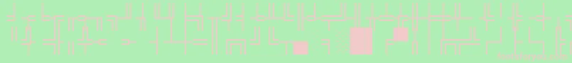 WpBoxdrawing-fontti – vaaleanpunaiset fontit vihreällä taustalla