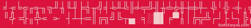 WpBoxdrawing-fontti – vaaleanpunaiset fontit punaisella taustalla