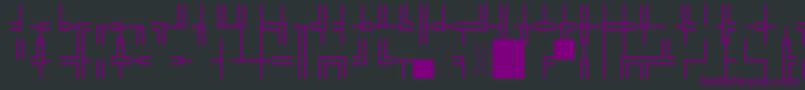 WpBoxdrawing-fontti – violetit fontit mustalla taustalla