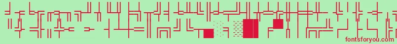 WpBoxdrawing-fontti – punaiset fontit vihreällä taustalla