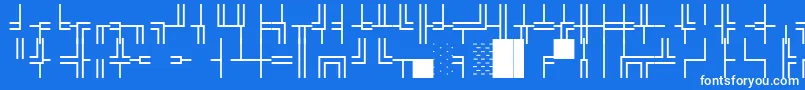WpBoxdrawing-fontti – valkoiset fontit sinisellä taustalla