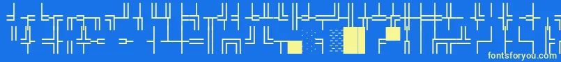 WpBoxdrawing-fontti – keltaiset fontit sinisellä taustalla