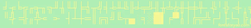 WpBoxdrawing-fontti – keltaiset fontit vihreällä taustalla