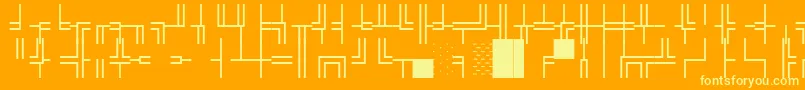 WpBoxdrawing-fontti – keltaiset fontit oranssilla taustalla