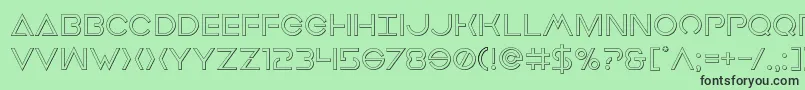 Earthorbiterout-Schriftart – Schwarze Schriften auf grünem Hintergrund