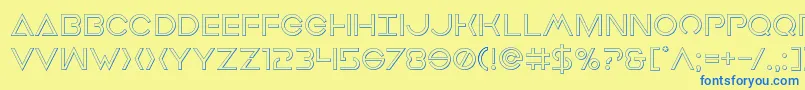 Подробнее о шрифте Earthorbiterout Шрифт Earthorbiterout – синие шрифты на жёлтом фоне