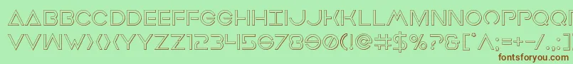 Fonte Earthorbiterout – fontes marrons em um fundo verde