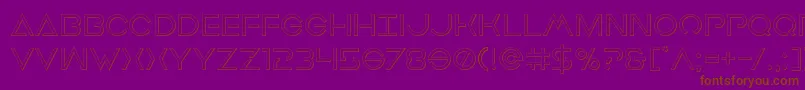 Earthorbiterout-Schriftart – Braune Schriften auf violettem Hintergrund