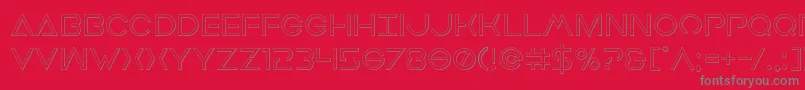 Earthorbiterout-fontti – harmaat kirjasimet punaisella taustalla