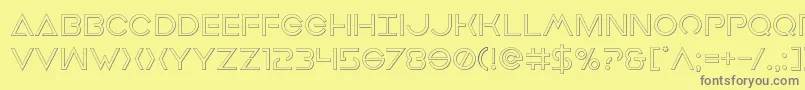 Fonte Earthorbiterout – fontes cinzas em um fundo amarelo