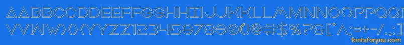 Fonte Earthorbiterout – fontes laranjas em um fundo azul